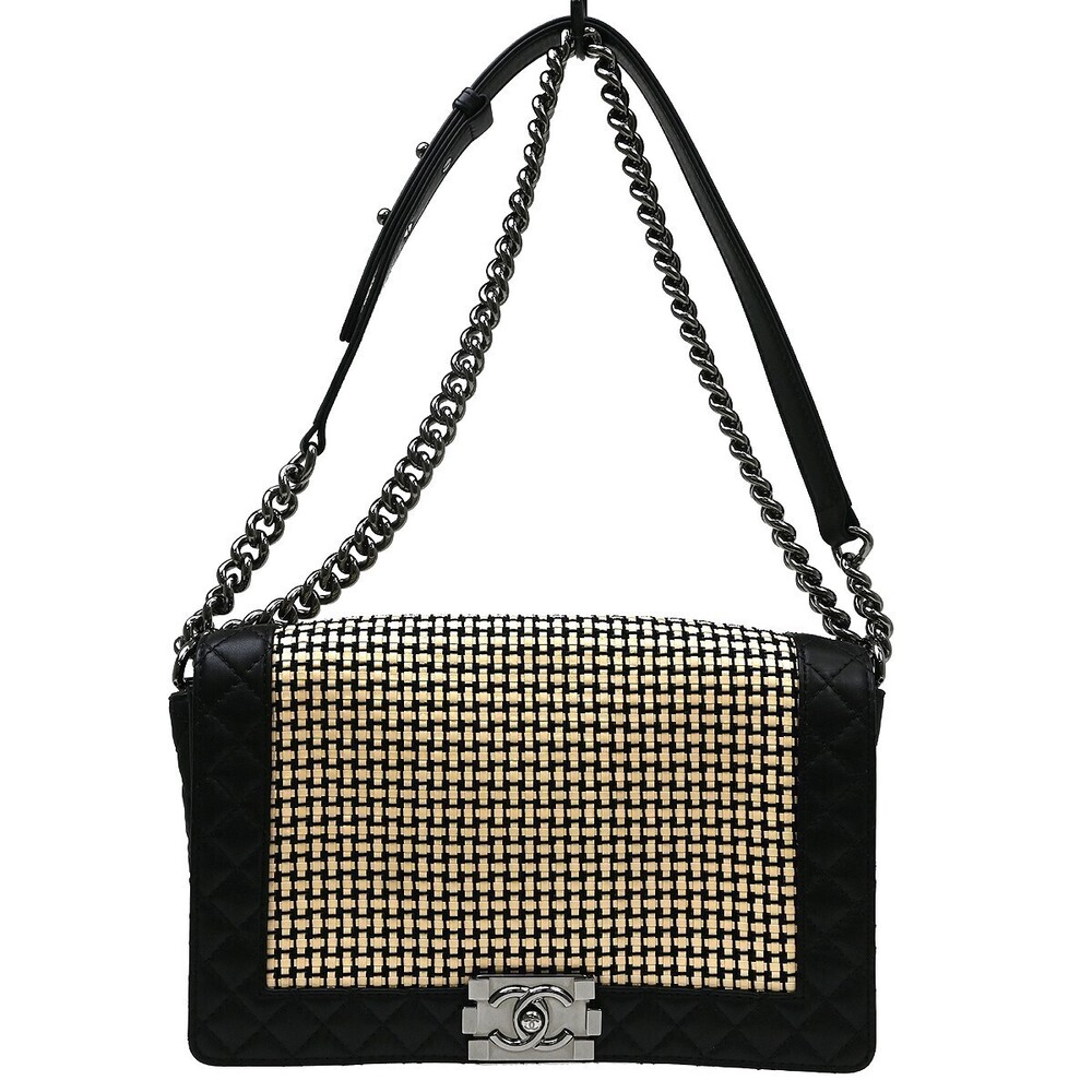 Chanel Reverso Boy Flap Woven Calfskin Old Medium